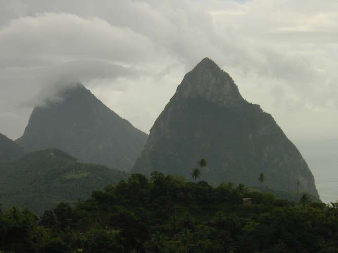 029 Rain clouds over the Pitons